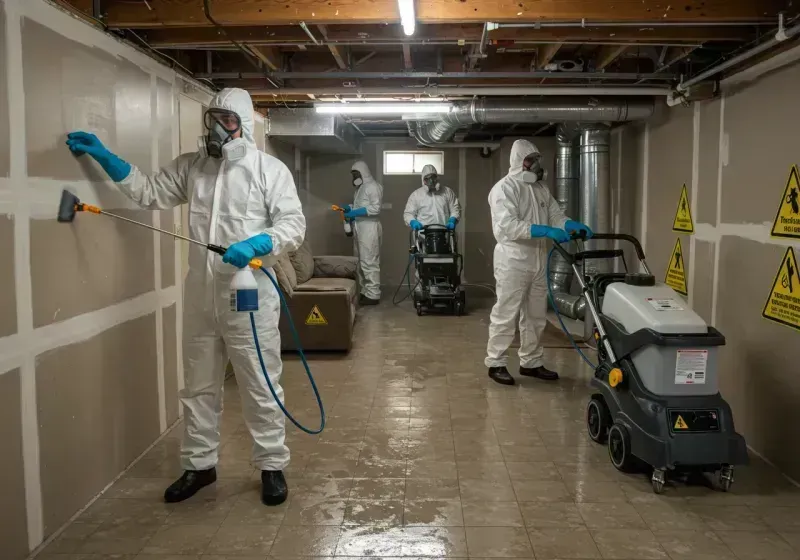 Basement Moisture Removal and Structural Drying process in La Mesa, CA